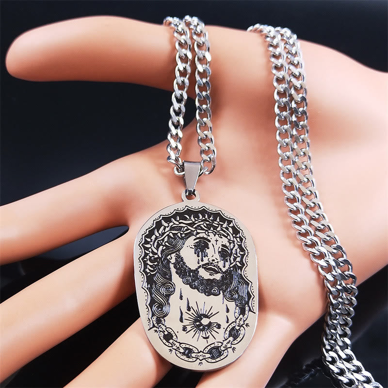 Collar de Estatua de Jesús con Corona de Espinas Multielemento