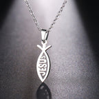 Collar de Cadena con Forma de Pez de Jesús