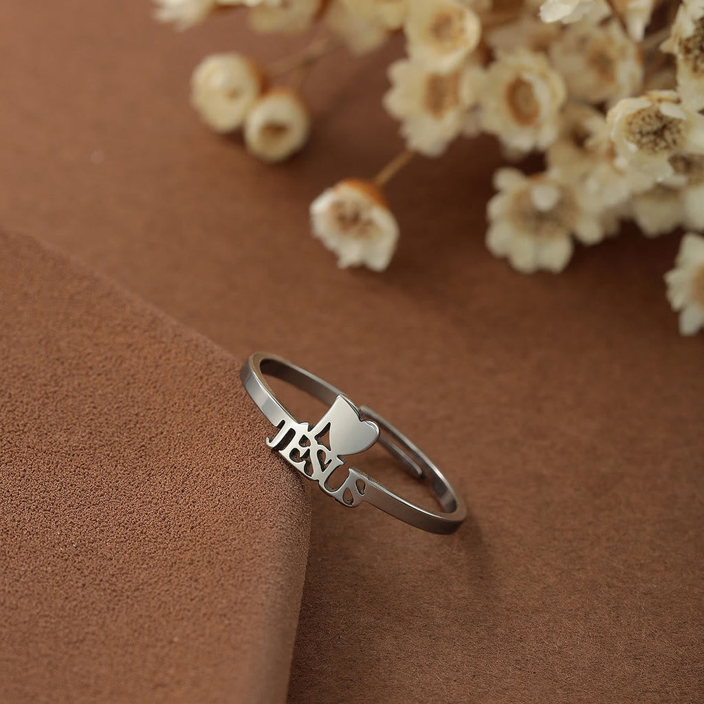 Anillo Minimalista de Fe Cristiana "Amo a Jesús" VIP