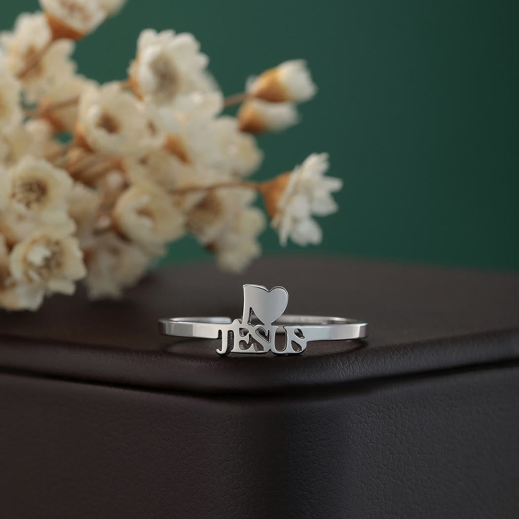 Anillo Minimalista de Fe Cristiana "Amo a Jesús" VIP