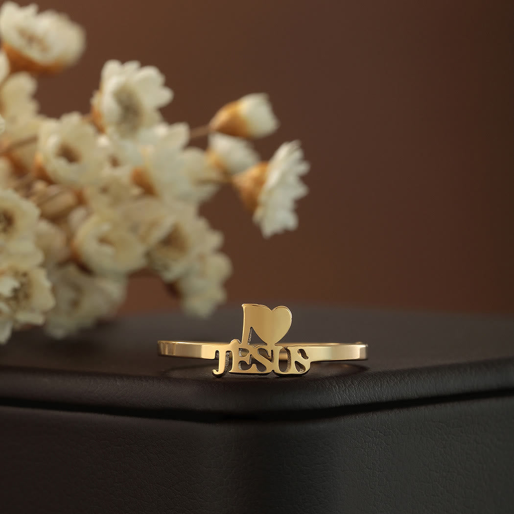 Anillo Minimalista de Fe Cristiana "Amo a Jesús"