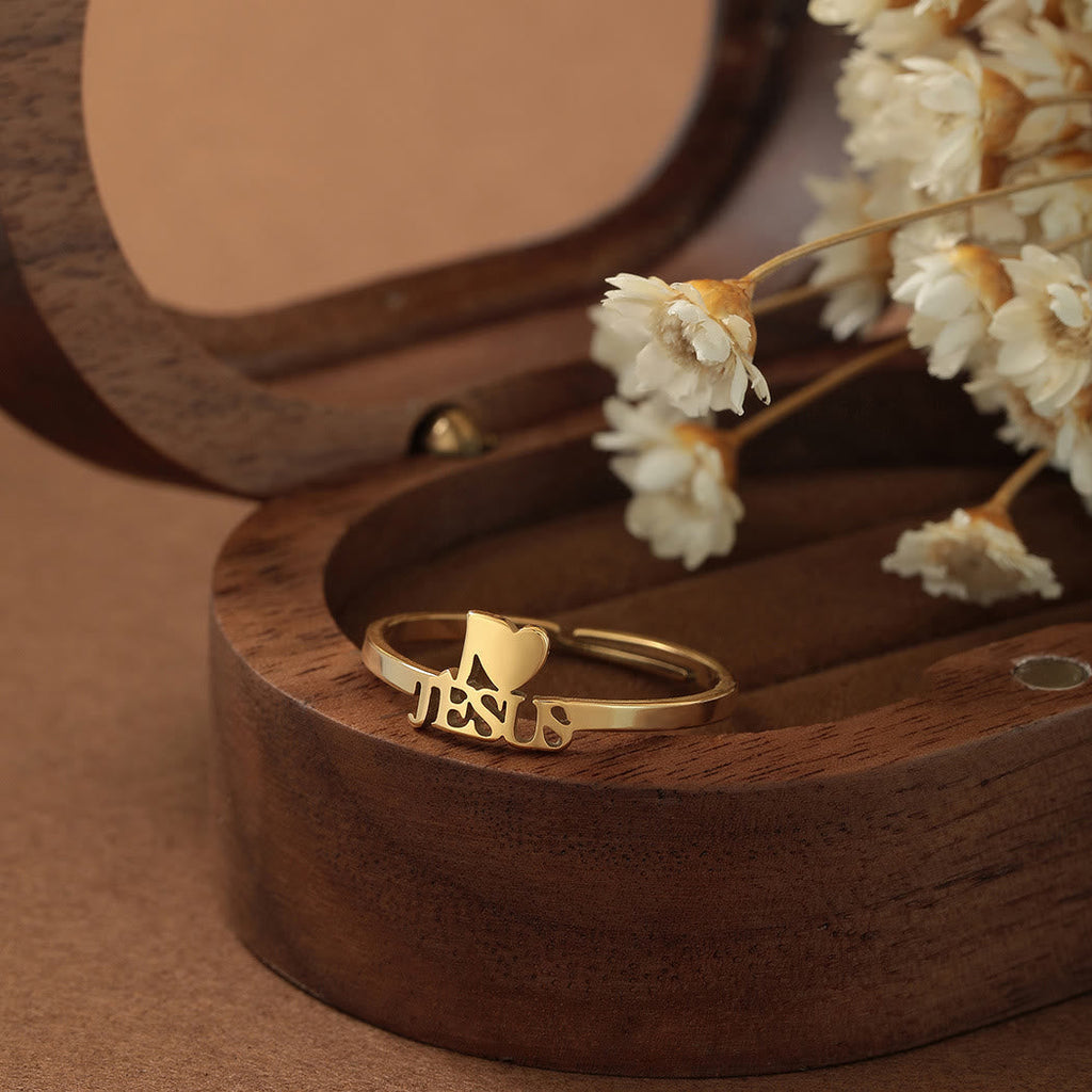Anillo Minimalista de Fe Cristiana "Amo a Jesús"