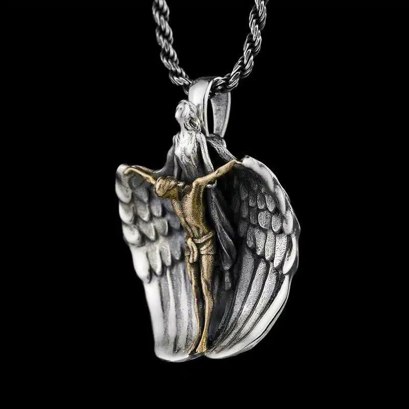 Collar Religioso de Oración del Santo Jesús y el Ángel Redentor