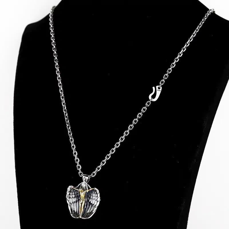 Collar Religioso de Oración del Santo Jesús y el Ángel Redentor