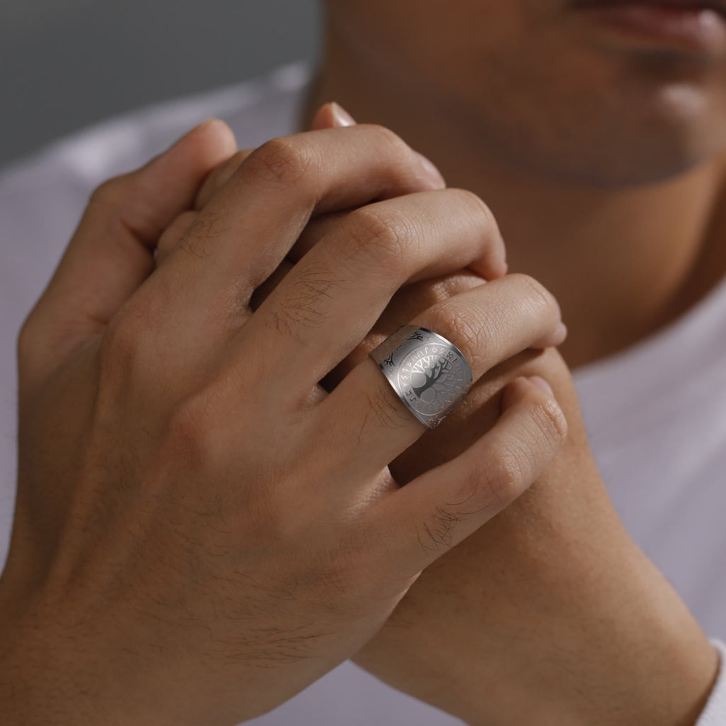 Anillo Árbol de la Vida con Ave Guardiana