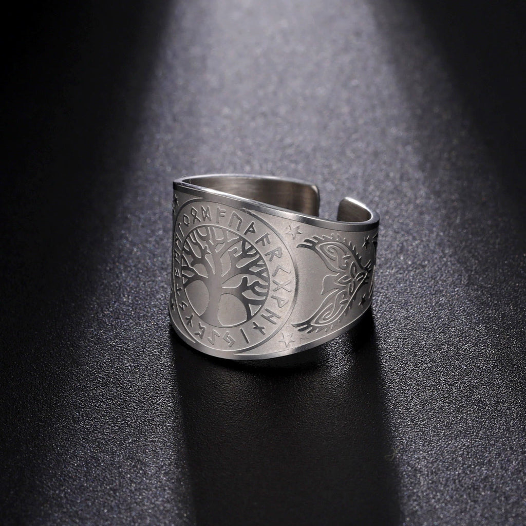 Anillo Árbol de la Vida con Ave Guardiana