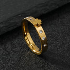 Anillo de Acero Inoxidable con Cruz Tridimensional que No Destiñe
