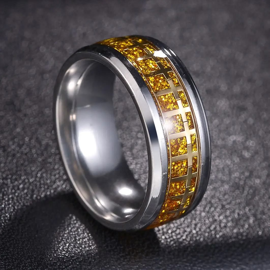 Anillo Religioso Brillante de Cruz de Jesús
