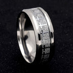 Anillo Religioso Brillante de Cruz de Jesús