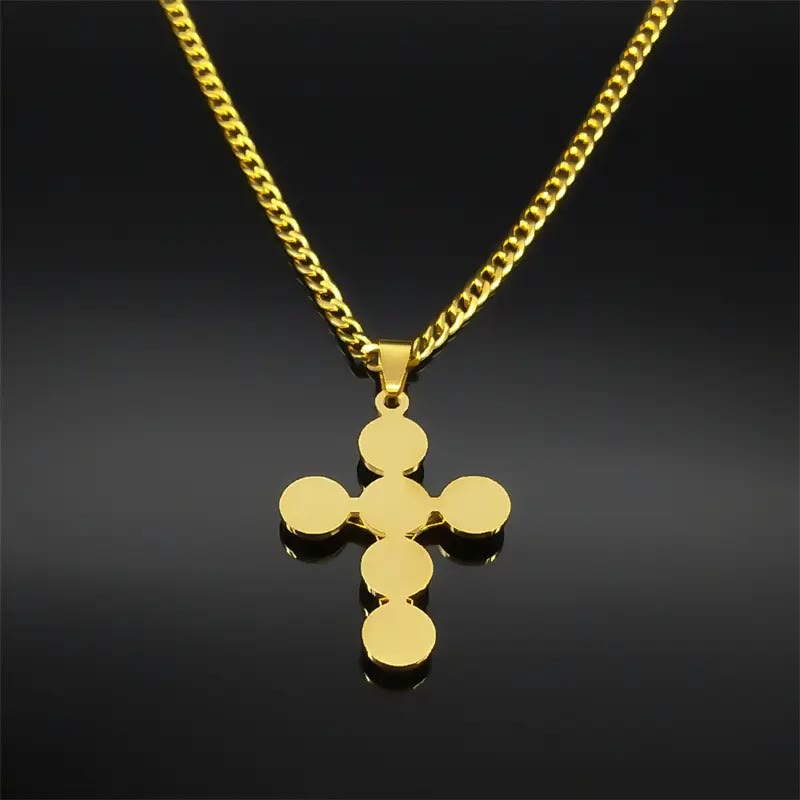 Collar con Dije de Cruz con Medalla de San Benito