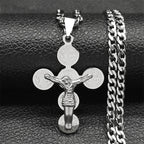 Collar con Dije de Cruz con Medalla de San Benito