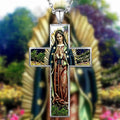 Collar con Dije de Cruz de la Virgen María: Joyería Religiosa