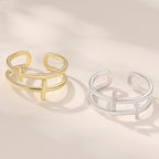 Anillo Minimalista de Doble Cruz