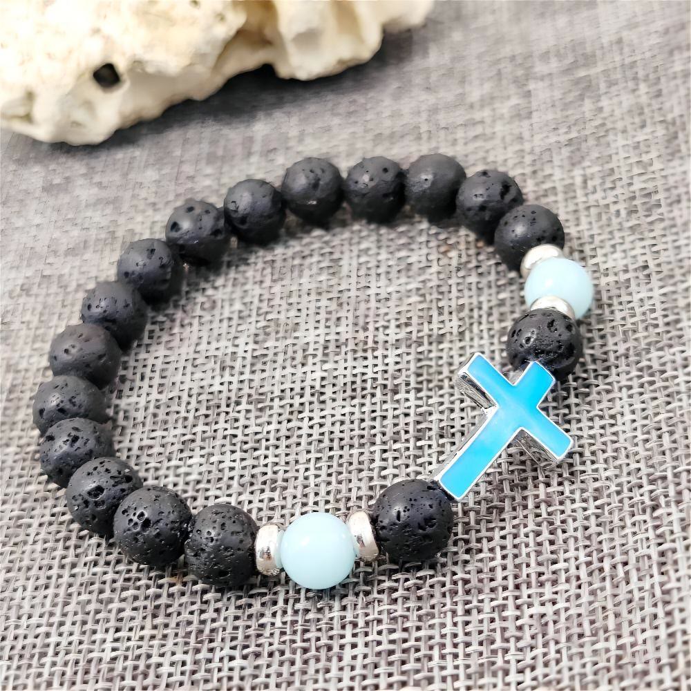 Pulsera de Cruz que Brilla en la Oscuridad
