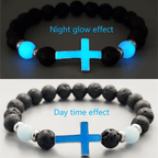 Pulsera de Cruz que Brilla en la Oscuridad