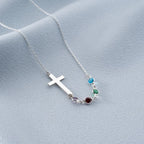 Collar de Cruz con Piedra del Mes Bíblica: Regalo de Joyería Religiosa