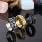 Anillo Religioso Giratorio de Cruz con Calavera