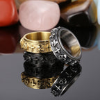 Anillo Religioso Giratorio de Cruz con Calavera