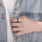 Anillo Religioso Giratorio de Cruz con Calavera