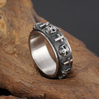 Anillo Religioso Giratorio de Cruz con Calavera