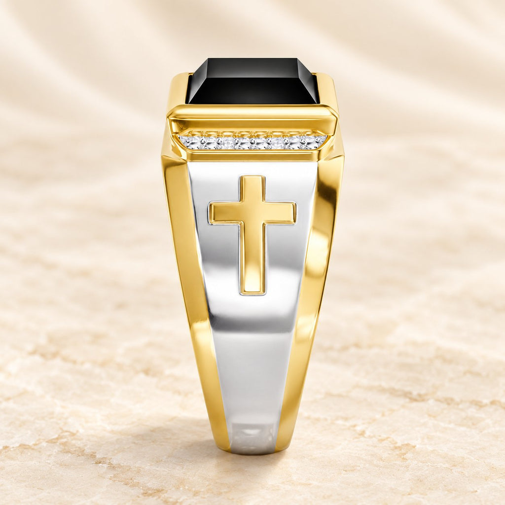Faith Two Tone Plated Cross Ring-With God All Things Are Possible