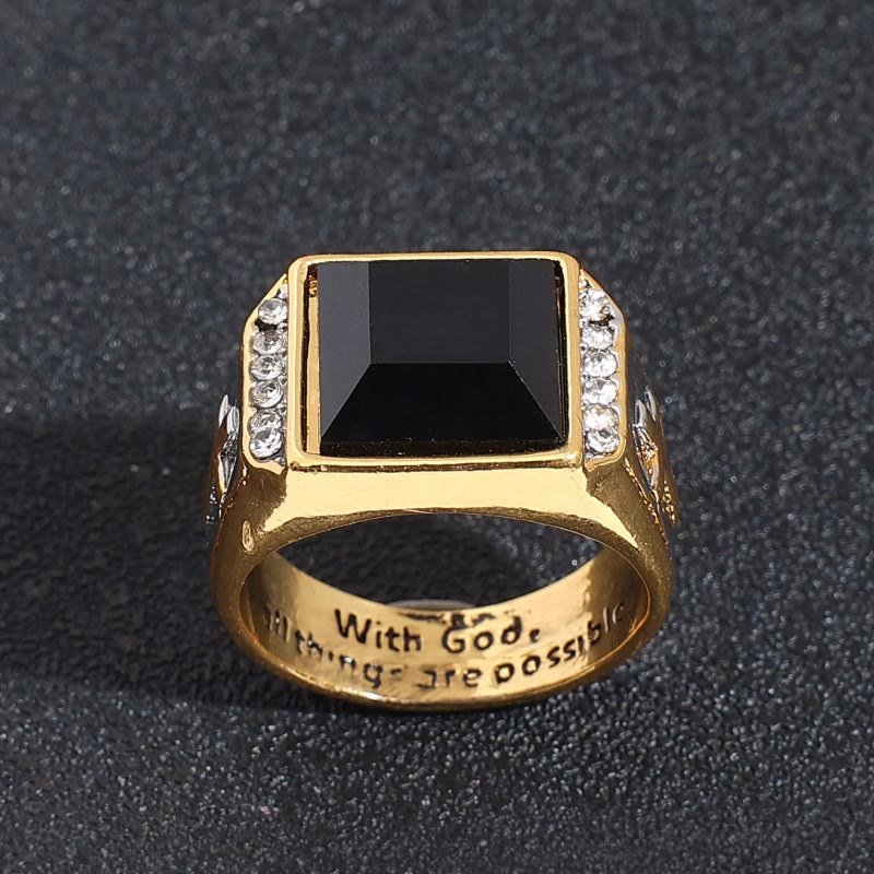 Anillo de Cruz Bañado en Dos Tonos - Para Dios Todo es Posible