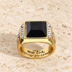 Faith Two Tone Plated Cross Ring-With God All Things Are Possible