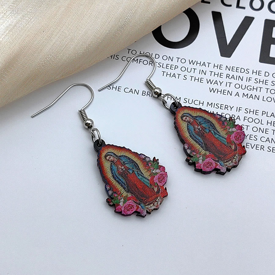 Aretes Coloridos de la Virgen de Guadalupe VIP