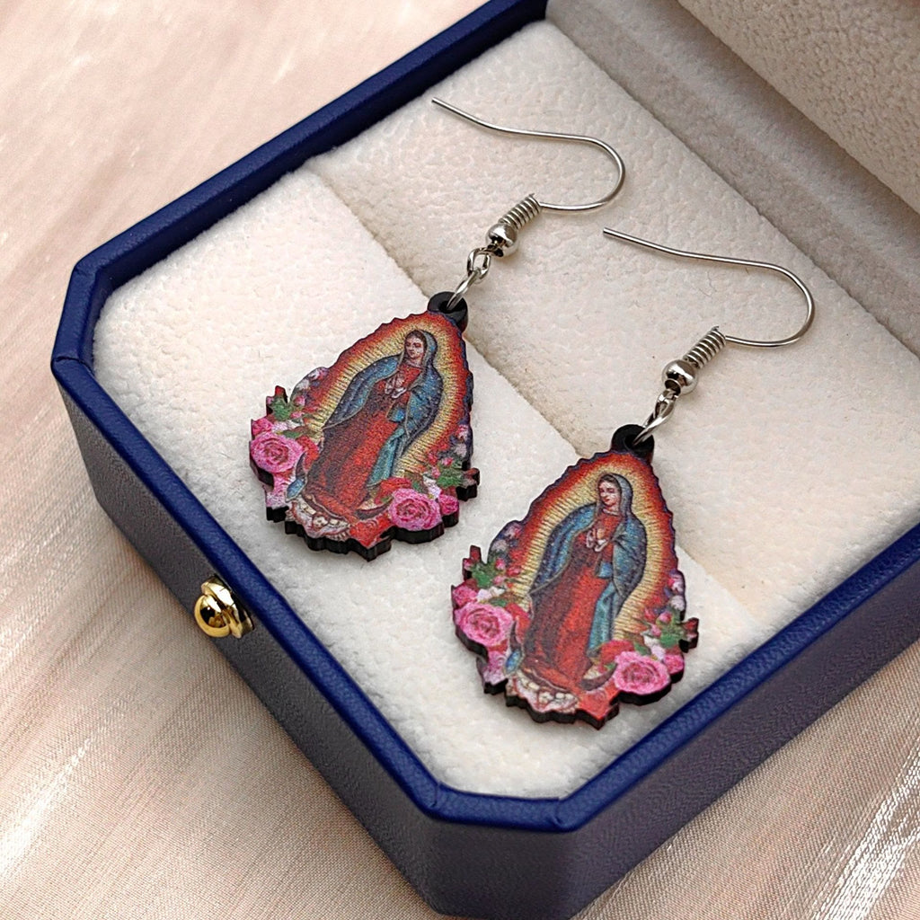 Aretes Coloridos de la Virgen de Guadalupe VIP