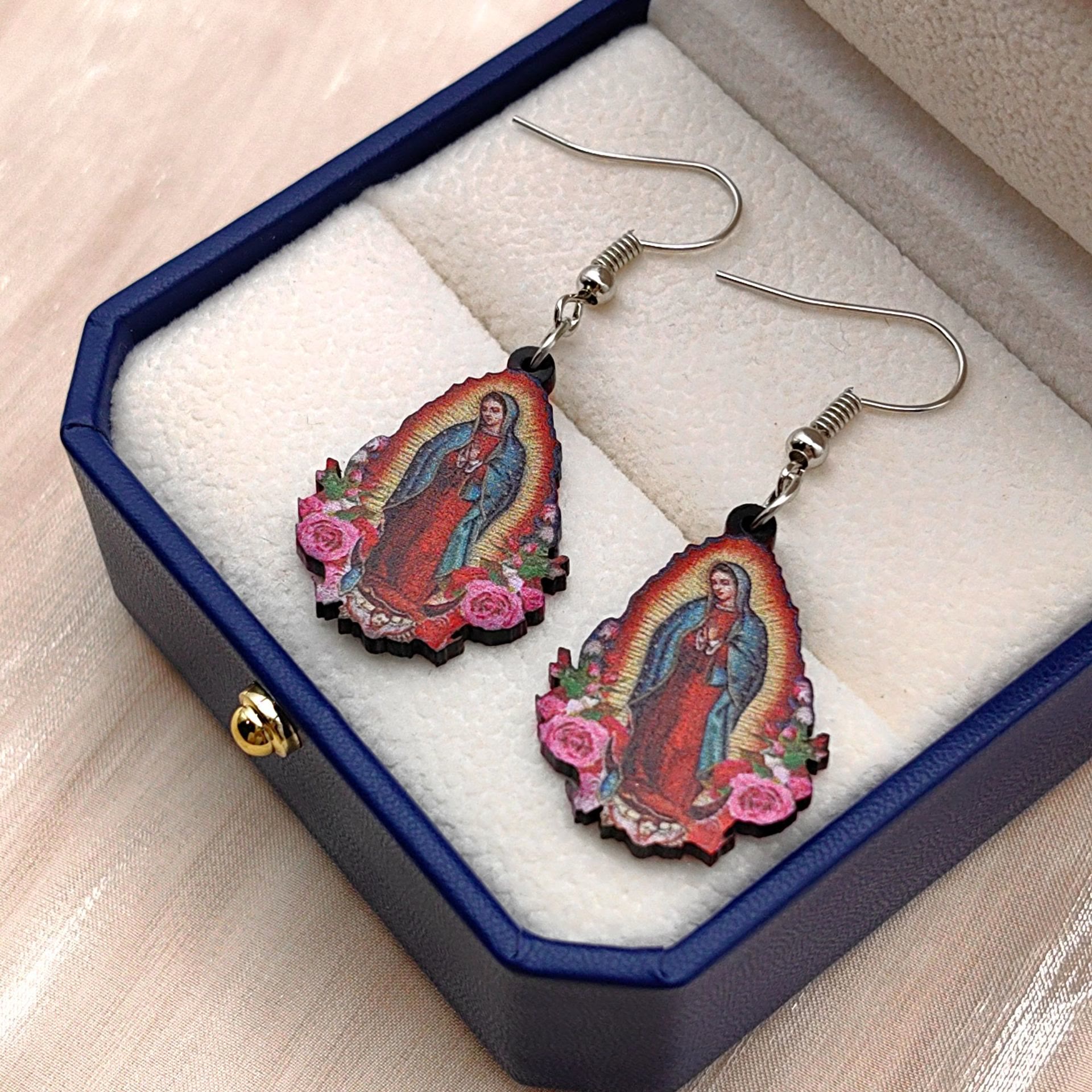 Aretes Coloridos de la Virgen de Guadalupe VIP