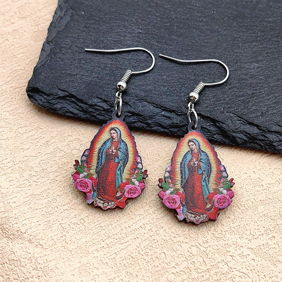 Aretes Coloridos de la Virgen de Guadalupe VIP