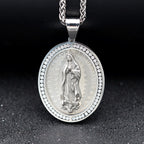 Collar Religioso con Dije de la Virgen María en Acero Inoxidable