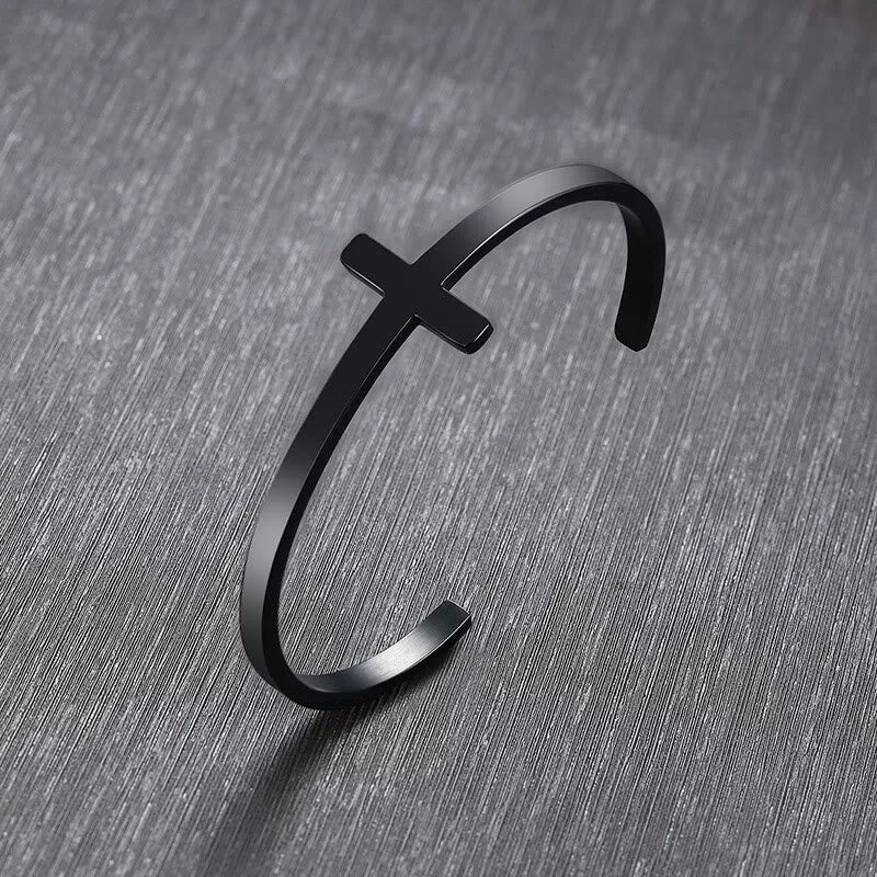 Brazalete Religioso de Plata con Cruz