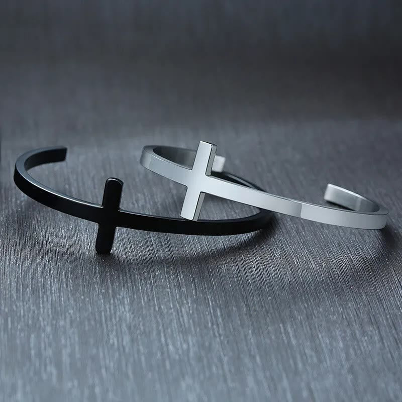 Brazalete Religioso de Plata con Cruz