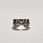 Anillo Medieval Retro de Cruz e Iris