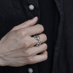 Anillo Medieval Retro de Cruz e Iris