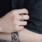 Anillo Medieval Retro de Cruz e Iris
