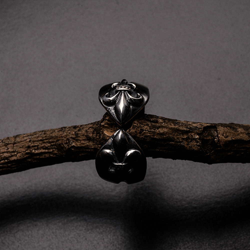Anillo Medieval Retro de Cruz e Iris