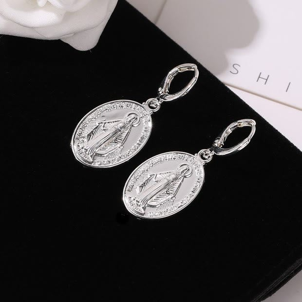 Aretes Religiosos de Medalla Milagrosa de la Virgen VIP