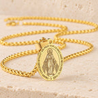Miraculous Mary Pendant Religion Necklace