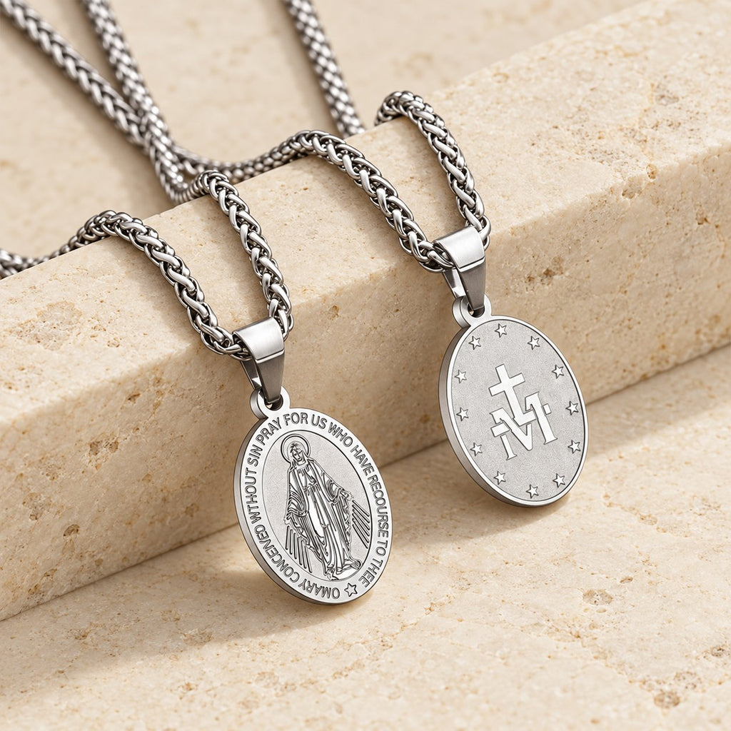 Miraculous Mary Pendant Religion Necklace
