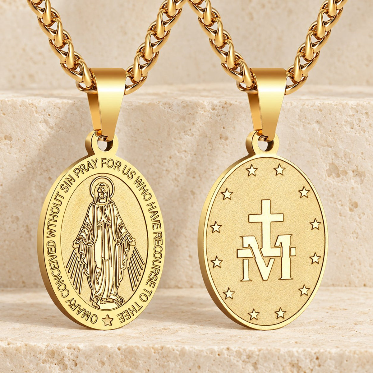 Miraculous Mary Pendant Religion Necklace