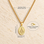 Miraculous Mary Pendant Religion Necklace