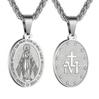 Collar Religioso con Dije de la Virgen Milagrosa