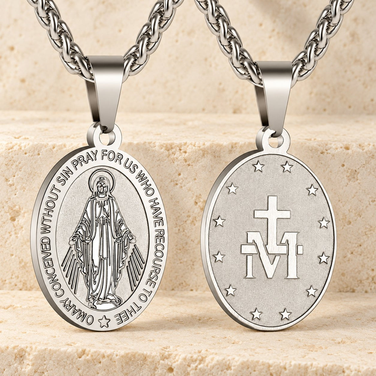 Miraculous Mary Pendant Religion Necklace