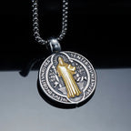 Collar con Símbolo de San Benito con Patrón a Doble Cara