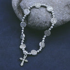 Pulsera Temática de San Benito con Dije de Cruz de Metal