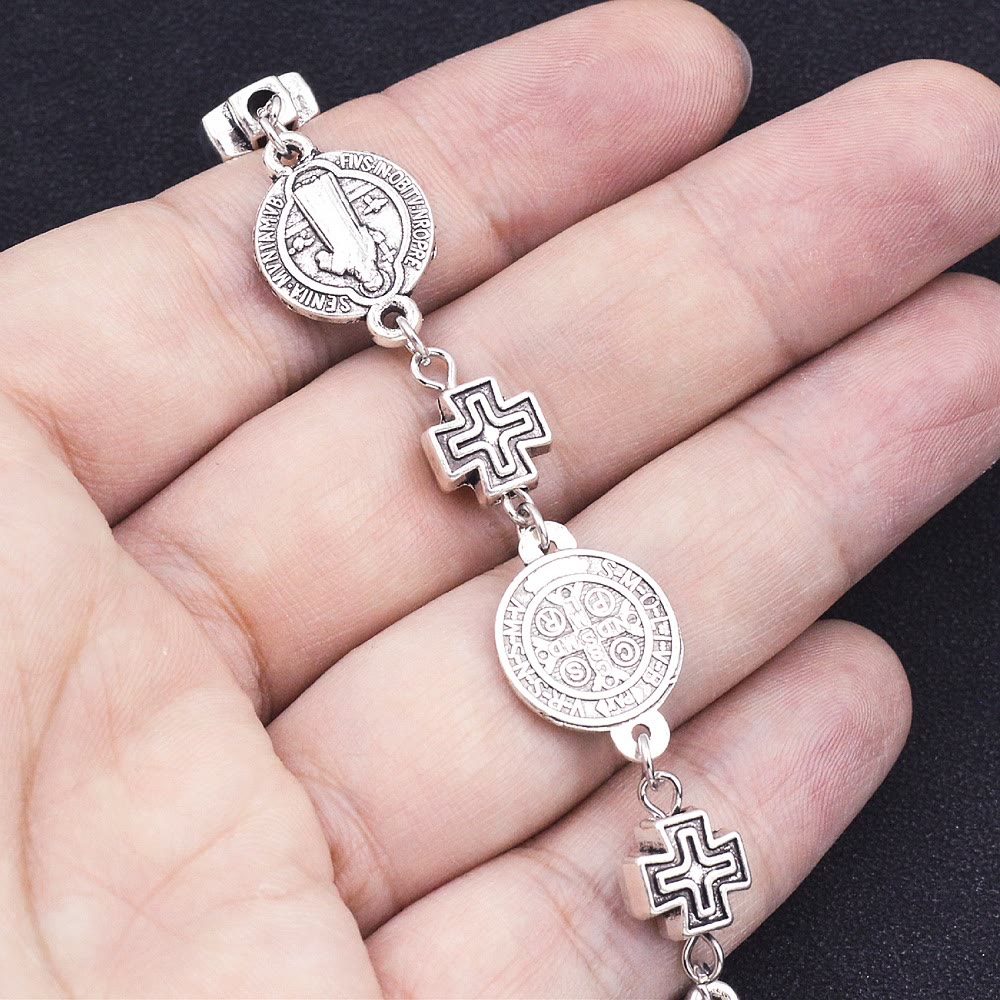 Pulsera de Protección con Medalla y Cruz de San Benito