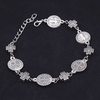 Pulsera de Protección con Medalla y Cruz de San Benito