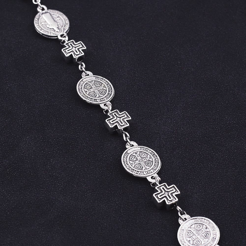 Pulsera de Protección con Medalla y Cruz de San Benito